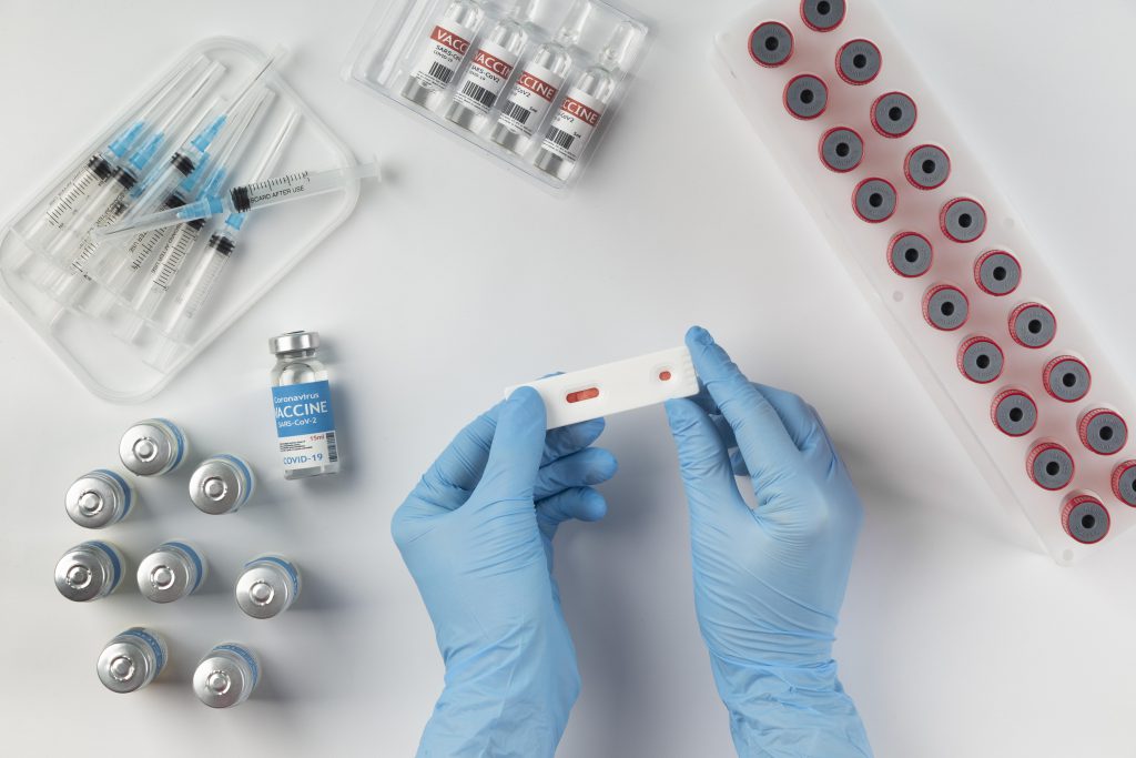 Coronavirus Arrangement With Blood Samples Vaccine