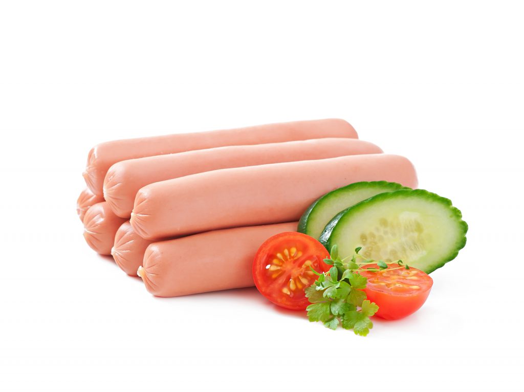 Sausages On The Grill And Salad